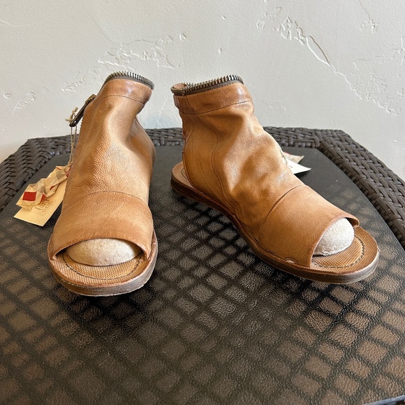 A.S. 98 Ritchie Leather Slingback Sandals Side Zip Size 41 READ - Picture 1 of 9